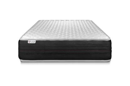 Ensemble Matelas Sommier 90x200 cm - Sommier Noir (en kit) - Vitalmemo One