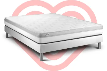 Ensemble Matelas Sommier 200x200 cm - Sommier Blanc (en kit) - Vital Relax
