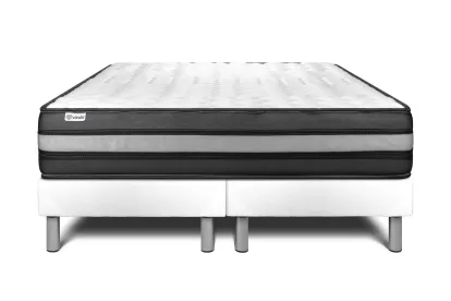 Ensemble Matelas Sommier 180x200 cm - 2 Sommiers Blanc - Vital Power Zen