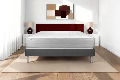 Ensemble Matelas Sommier 160x190 cm - Sommier Gris (en kit) - Vitalmemo