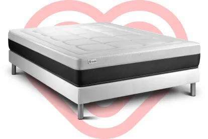 Ensemble Matelas Sommier 160x220 cm - Sommier Blanc (en kit) - Vital Form