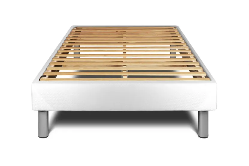 Ensemble Matelas Sommier 90x190 cm - Sommier Blanc (en kit) - Vitalmemo Back