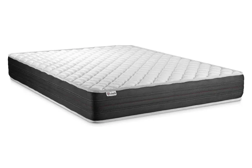 Ensemble Matelas Sommier 180x200 cm - 2 Sommiers Noir - Vitalmemo One