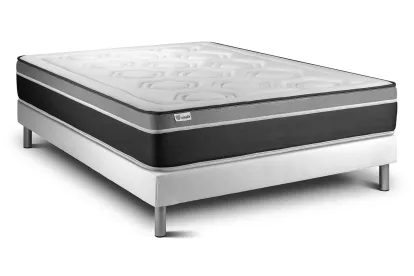 Ensemble Matelas Sommier 160x200 cm - Sommier Blanc (en kit) - Vital Care