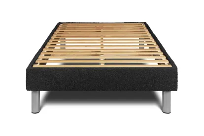 Ensemble Matelas Sommier 90x190 cm - Sommier Noir (en kit) - Vitalpower