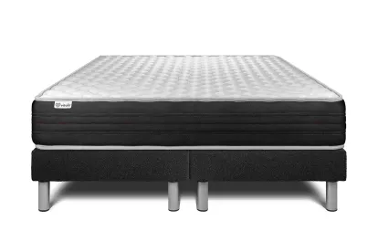Ensemble Matelas Sommier 200x200 cm - 2 Sommiers Noir - Vitalmemo One