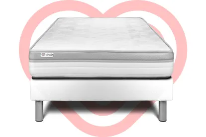 Ensemble Matelas Sommier 90x190 cm - Sommier Blanc (en kit) - Vital Relax