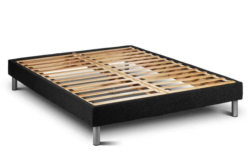 Ensemble Matelas Sommier 140x200 cm - Sommier Noir (en kit) - Vitalmemo