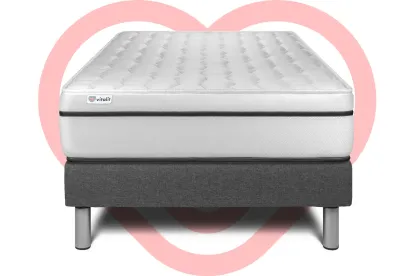 Ensemble Matelas Sommier 120x200 cm - Sommier Gris (en kit) - Vital Spa
