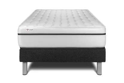 Ensemble Matelas Sommier 90x190 cm - Sommier Noir (en kit) - Vital Spa