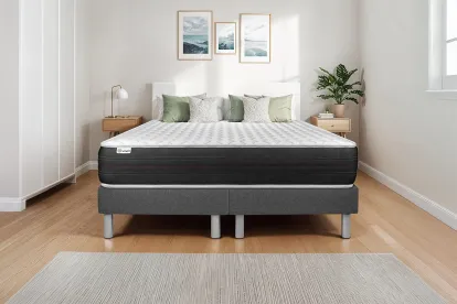 Ensemble Matelas Sommier 200x200 cm - 2 Sommiers Gris - Vitalspring