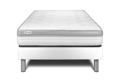 Ensemble Matelas Sommier 120x200 cm - Sommier Blanc (en kit) - Vital Relax