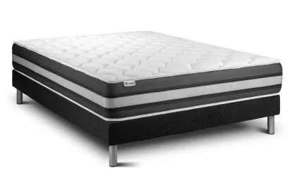 Ensemble Matelas Sommier 180x200 cm - Sommier Noir (en kit) - Vitalspring Zen