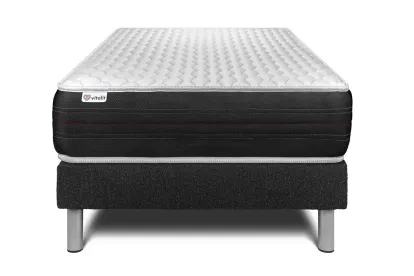 Ensemble Matelas Sommier 120x200 cm - Sommier Noir (en kit) - Vitalspring