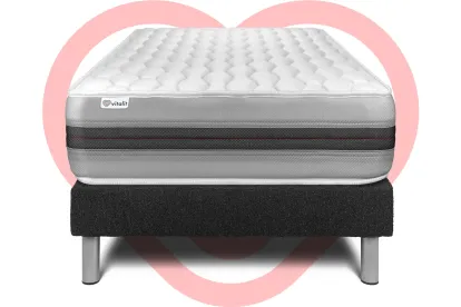 Ensemble Matelas Sommier 120x190 cm - Sommier Noir (en kit) - Vitalspring Recover