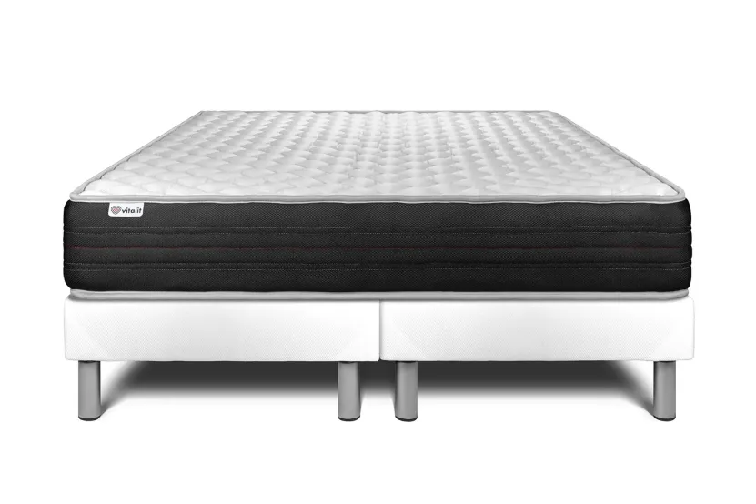 Ensemble Matelas Sommier 180x200 cm - 2 Sommiers Blanc - Vitalmemo One