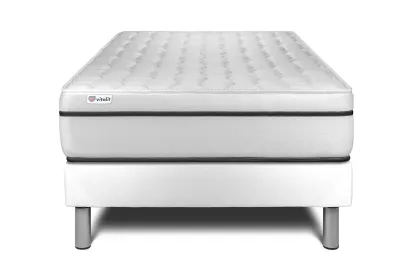Ensemble Matelas Sommier 90x190 cm - Sommier Blanc (en kit) - Vital Spa