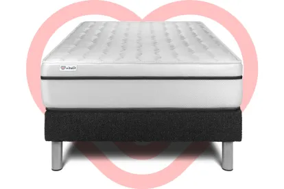 Ensemble Matelas Sommier 120x200 cm - Sommier Noir (en kit) - Vital Spa