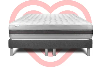 Ensemble Matelas Sommier 160x200 cm - 2 Sommiers Gris - Vitalspring Recover