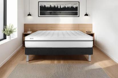 Ensemble Matelas Sommier 140x220 cm - Sommier Noir (en kit) - Vital Spa