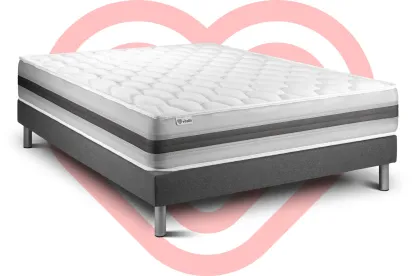 Ensemble Matelas Sommier 160x190 cm - Sommier Gris (en kit) - Vitalspring Recover