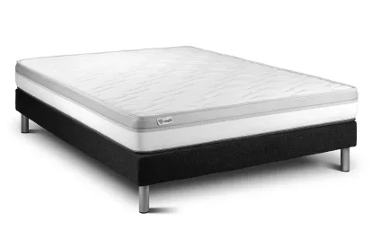 Ensemble Matelas Sommier 150x190 cm - Sommier Noir (en kit) - Vital Relax