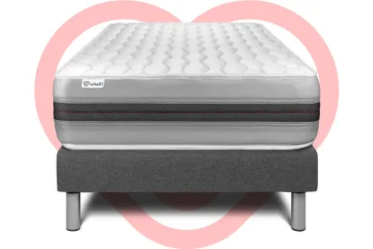 Ensemble Matelas Sommier 120x200 cm - Sommier Gris (en kit) - Vitalspring Recover
