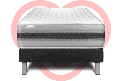 Ensemble Matelas Sommier 120x190 cm - Sommier Noir (en kit) - Vitalmemo Back