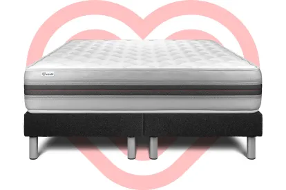 Ensemble Matelas Sommier 180x200 cm - 2 Sommiers Noir - Vitalmemo Back