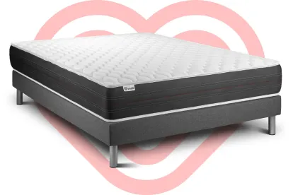 Ensemble Matelas Sommier 150x190 cm - Sommier Gris (en kit) - Vitalspring