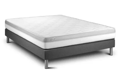 Ensemble Matelas Sommier 135x200 cm - Sommier Gris (en kit) - Vital Relax