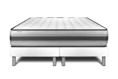 Ensemble Matelas Sommier 200x200 cm - 2 Sommiers Blanc - Vitalpower Recover