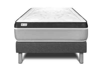 Ensemble Matelas Sommier 120x200 cm - Sommier Gris (en kit) - Vital Ergo